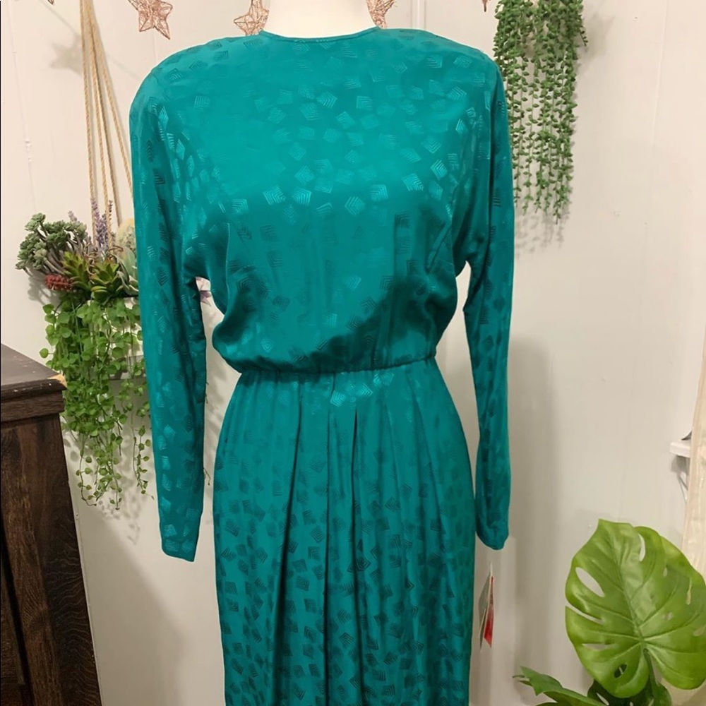Vintage teal midi dress